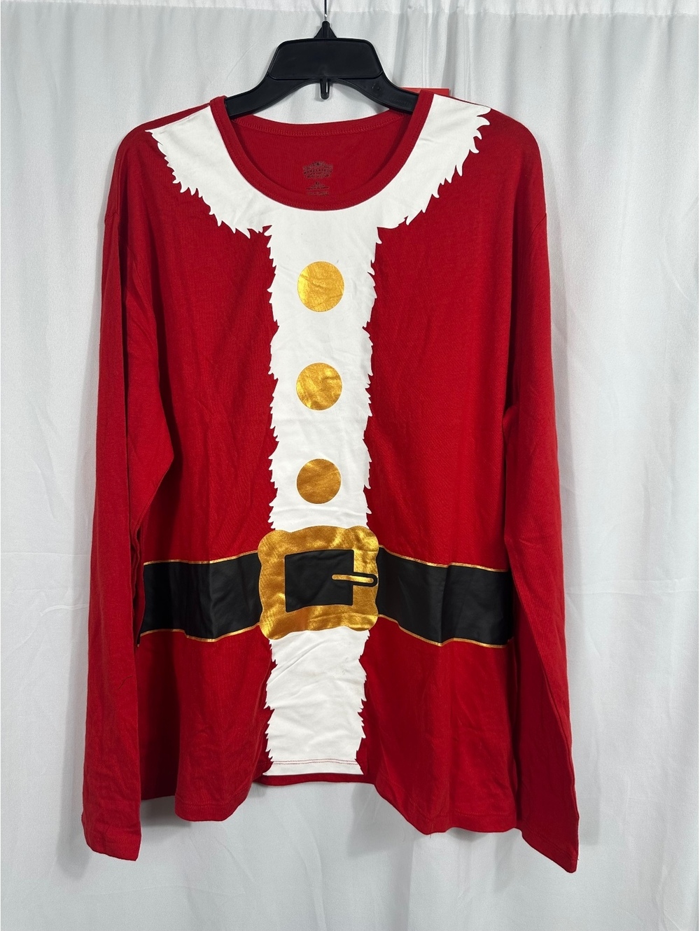 Wondershop Santa Themed Sleepwear Top XL Red Long Sleeve